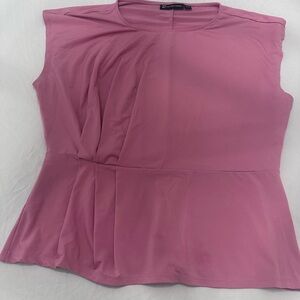 New York & Company Pink Cap Sleeve Blouse